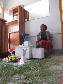09 het gras op de grond met bloemetje in dit koffiehuis is als uitnodiging en wordt iedere dag ververst.jpg