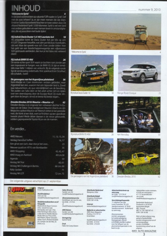 4wd auto magazine syrie inhoud